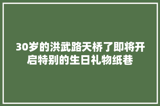 30岁的洪武路天桥了即将开启特别的生日礼物纸巷