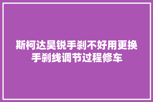 斯柯达昊锐手刹不好用更换手刹线调节过程修车