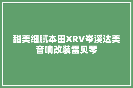 甜美细腻本田XRV岑溪达美音响改装雷贝琴
