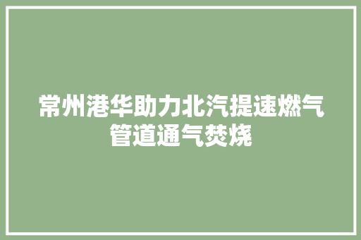 常州港华助力北汽提速燃气管道通气焚烧