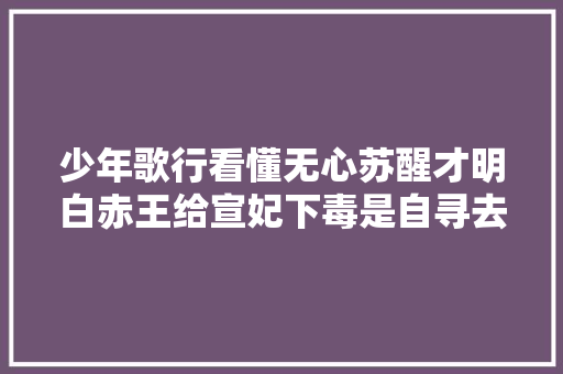 少年歌行看懂无心苏醒才明白赤王给宣妃下毒是自寻去世路