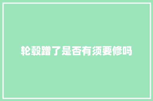 轮毂蹭了是否有须要修吗