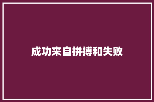 成功来自拼搏和失败