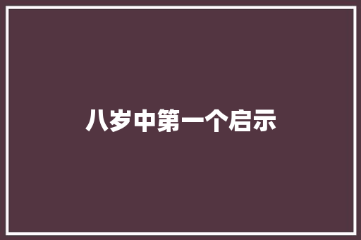 八岁中第一个启示
