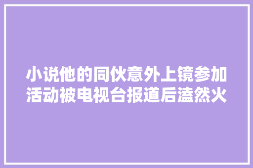 小说他的同伙意外上镜参加活动被电视台报道后溘然火了起来