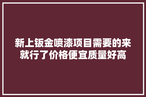 新上钣金喷漆项目需要的来就行了价格便宜质量好高