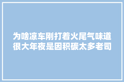 为啥凉车刚打着火尾气味道很大年夜是因积碳太多老司机道出原形