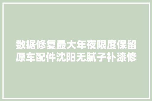 数据修复最大年夜限度保留原车配件沈阳无腻子补漆修复
