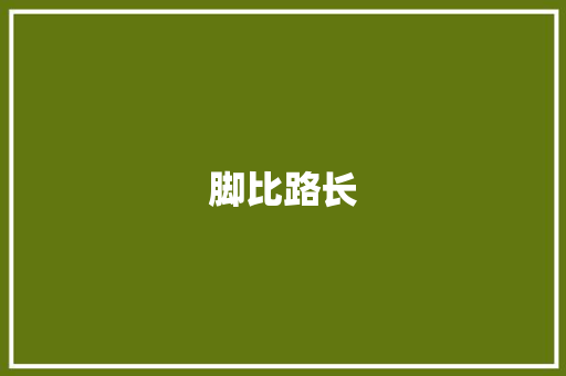 脚比路长
