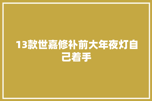 13款世嘉修补前大年夜灯自己着手