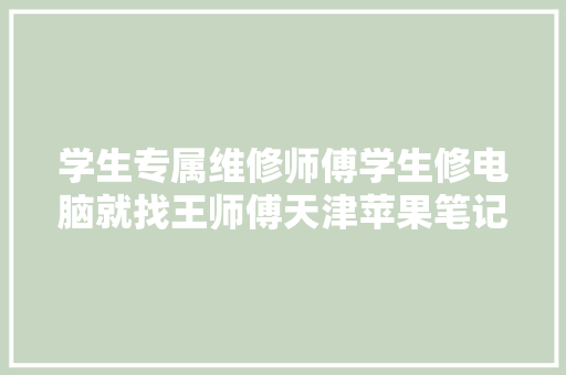 学生专属维修师傅学生修电脑就找王师傅天津苹果笔记本