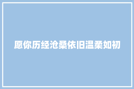 愿你历经沧桑依旧温柔如初