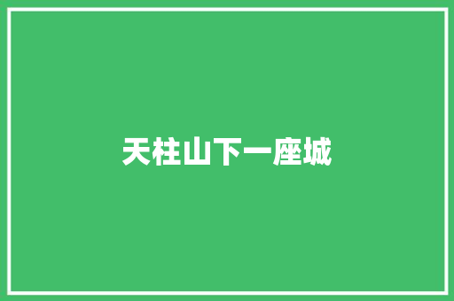 天柱山下一座城