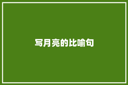 写月亮的比喻句 知识百科