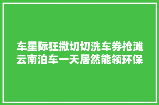 车星际狂撒切切洗车券抢滩云南泊车一天居然能领环保奖
