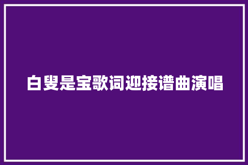 白叟是宝歌词迎接谱曲演唱