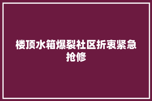楼顶水箱爆裂社区折衷紧急抢修