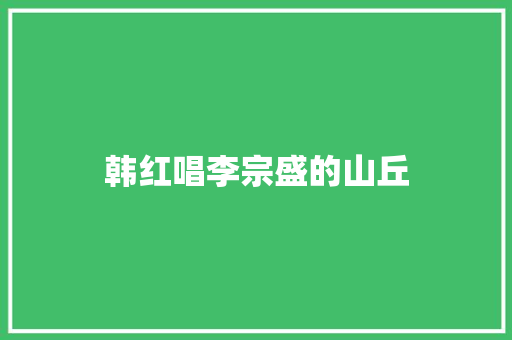 韩红唱李宗盛的山丘