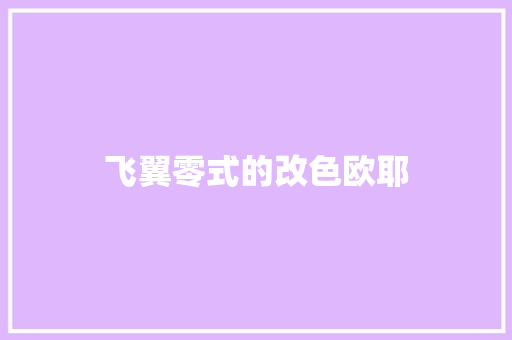 飞翼零式的改色欧耶