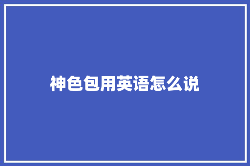 神色包用英语怎么说