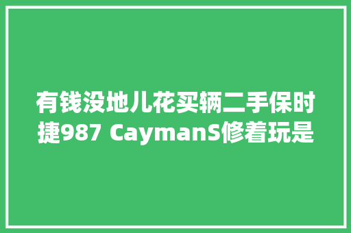 有钱没地儿花买辆二手保时捷987 CaymanS修着玩是什么体验
