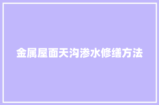 金属屋面天沟渗水修缮方法