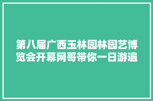 第八届广西玉林园林园艺博览会开幕网哥带你一日游遍广西14市