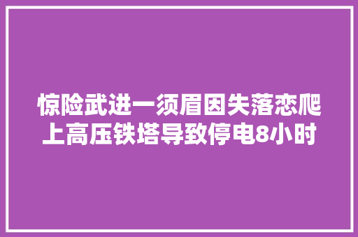 惊险武进一须眉因失落恋爬上高压铁塔导致停电8小时