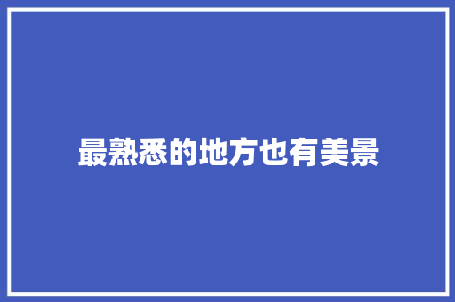 最熟悉的地方也有美景