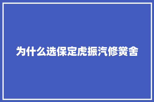 为什么选保定虎振汽修黉舍