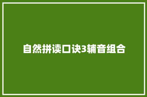自然拼读口诀3辅音组合