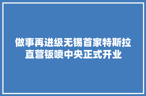 做事再进级无锡首家特斯拉直营钣喷中央正式开业