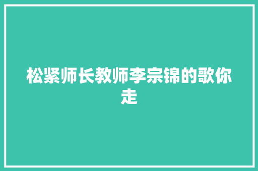 松紧师长教师李宗锦的歌你走