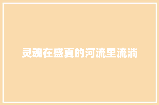 灵魂在盛夏的河流里流淌