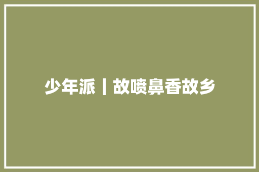 少年派｜故喷鼻香故乡
