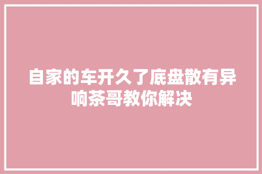 自家的车开久了底盘散有异响茶哥教你解决