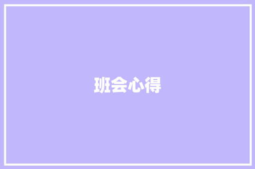 班会心得