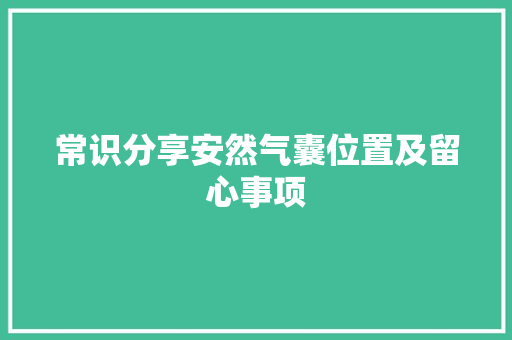 常识分享安然气囊位置及留心事项