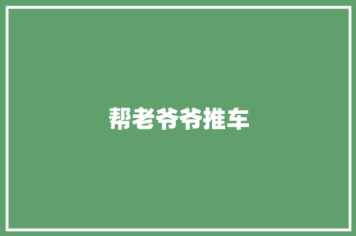 帮老爷爷推车