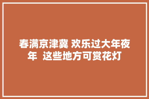 春满京津冀 欢乐过大年夜年  这些地方可赏花灯
