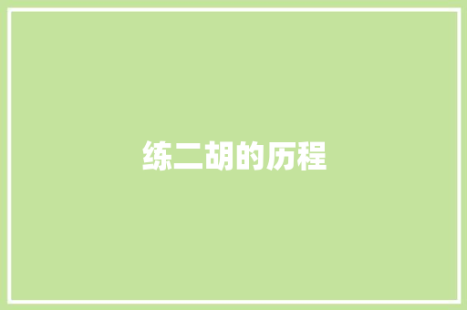 练二胡的历程