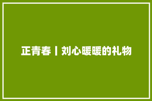 正青春丨刘心暖暖的礼物
