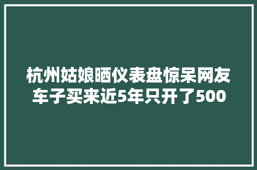 杭州姑娘晒仪表盘惊呆网友车子买来近5年只开了5000公里