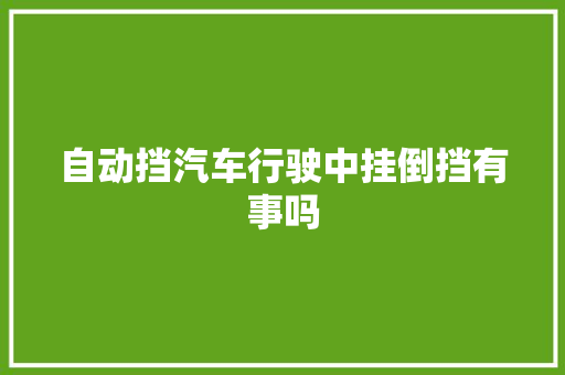 自动挡汽车行驶中挂倒挡有事吗