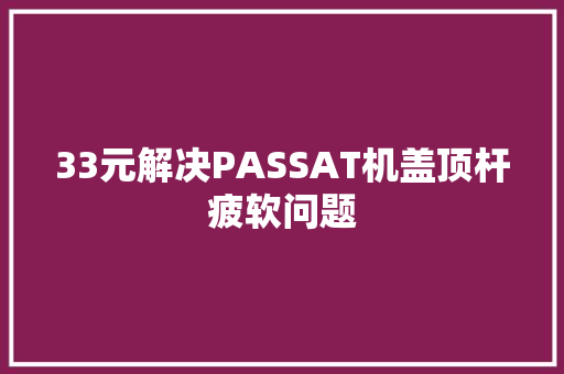 33元解决PASSAT机盖顶杆疲软问题