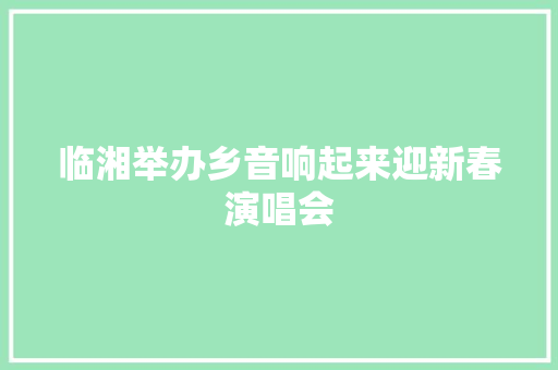临湘举办乡音响起来迎新春演唱会