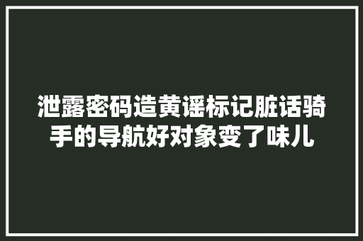 泄露密码造黄谣标记脏话骑手的导航好对象变了味儿