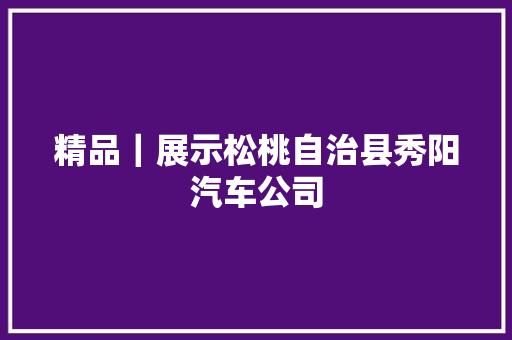精品｜展示松桃自治县秀阳汽车公司