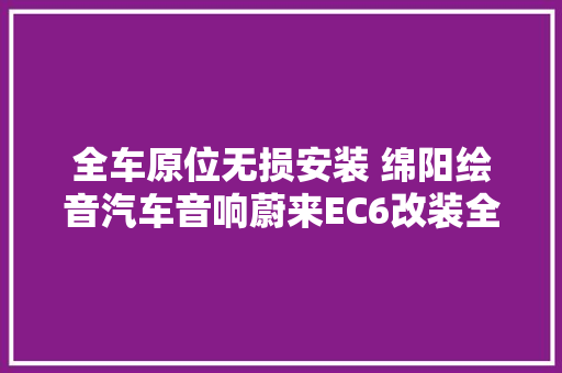 全车原位无损安装 绵阳绘音汽车音响蔚来EC6改装全套必伟音响