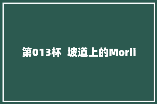 第013杯  坡道上的Morii